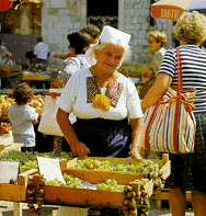 [ IMAGE: Greengrocer from Konavle at theDubrovnik market ]